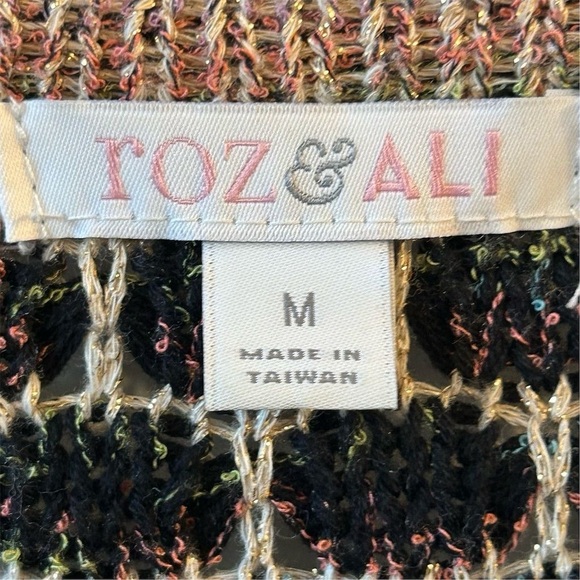 Roz & Ali Women's M Open Front Cardigan with Metallic Threading - Picture 8 of 10